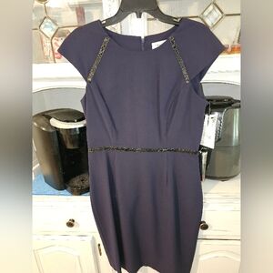 Stylish Navy Dress By Calvin Klein.  Size 10